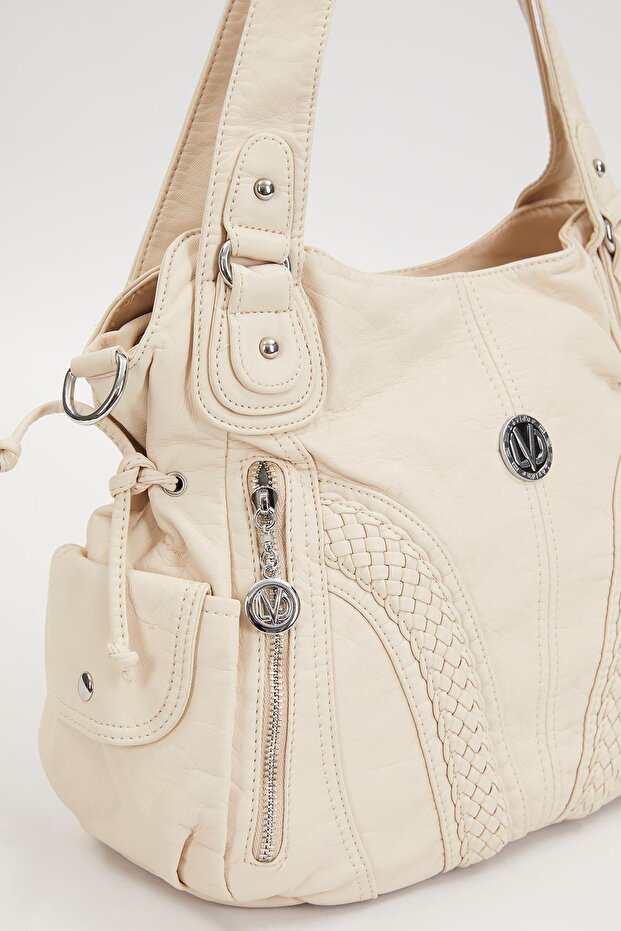 حقيبة كتف بنمط كريمي - 3