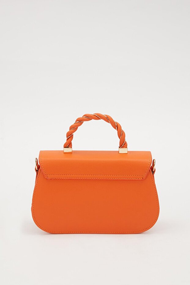 Orange Twist Pattern Handbag - 5