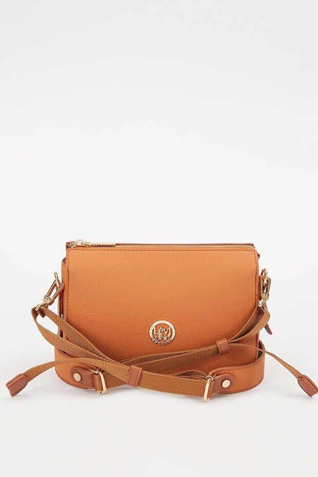Tan Multi-Compartment Shoulder Bag