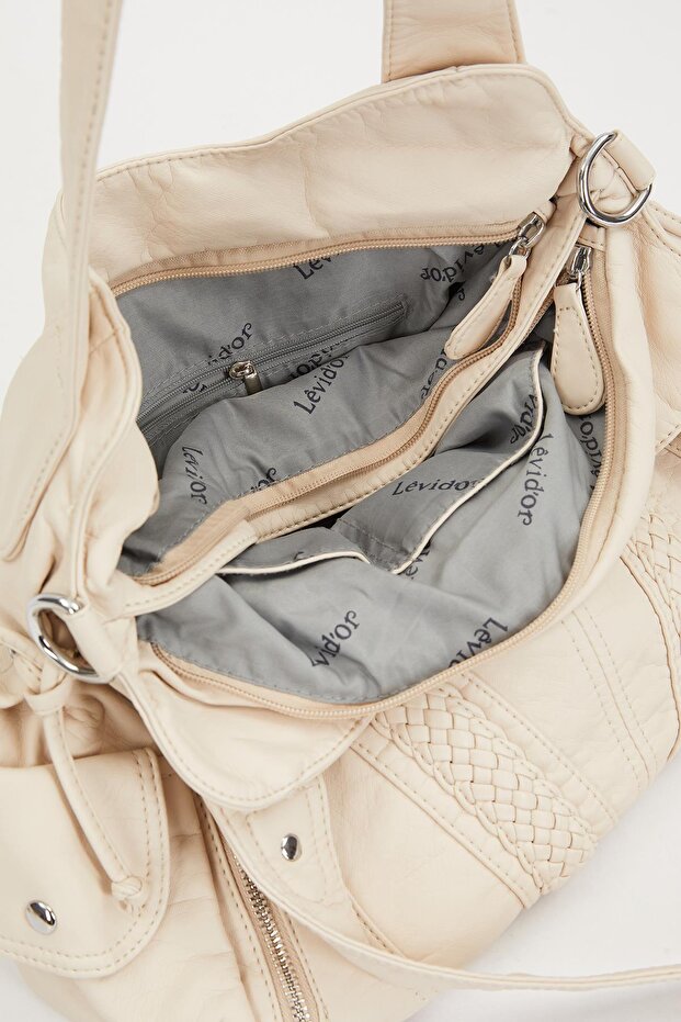 حقيبة كتف بنمط كريمي - 4