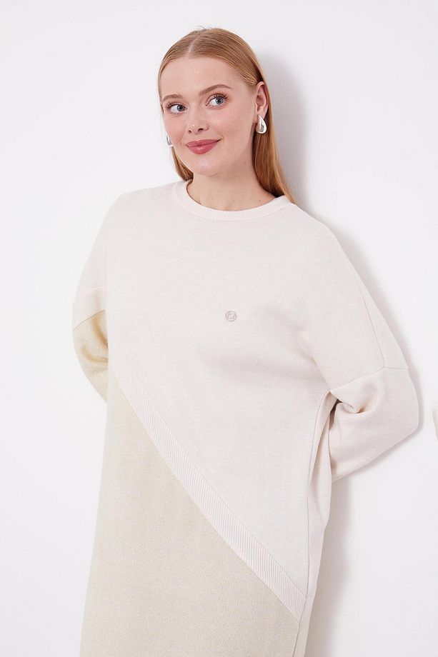Krem Simli Triko Tunik - 3