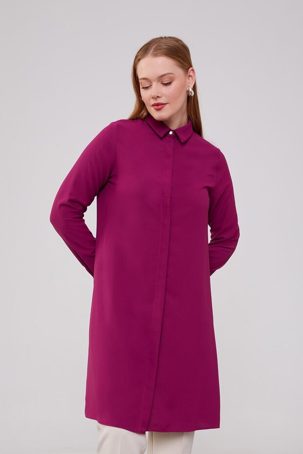 Fuşya Şifon Tunik - 3