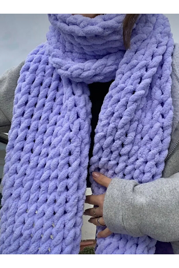 Puffy örgü atkı - 1