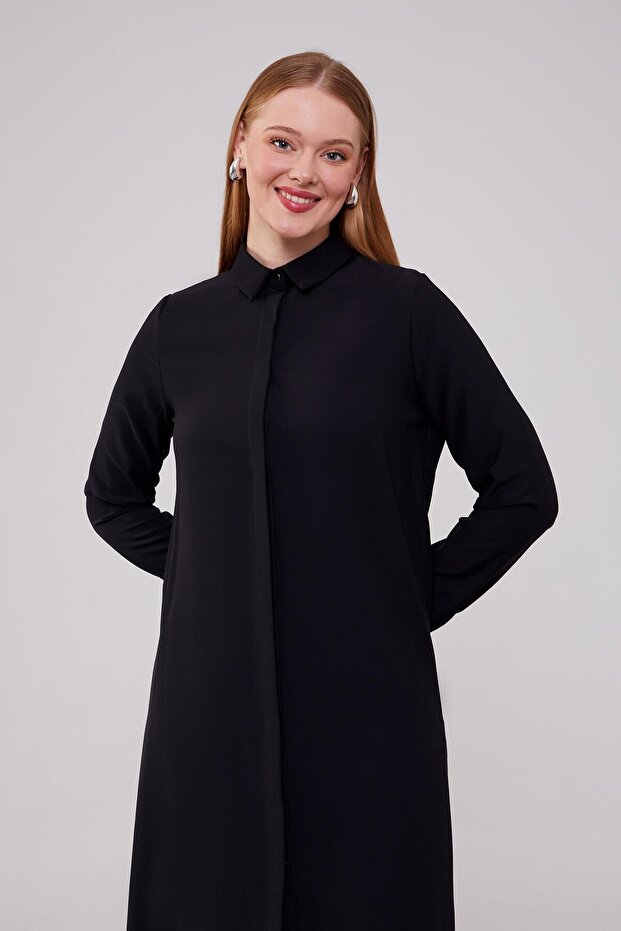 Siyah Şifon Tunik - 1