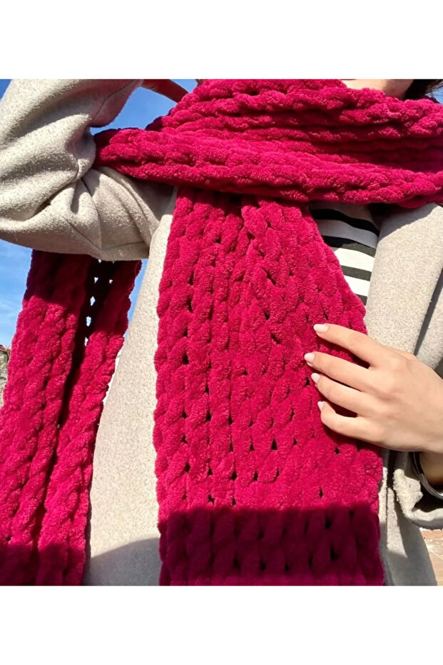 Puffy örgü atkı - 1