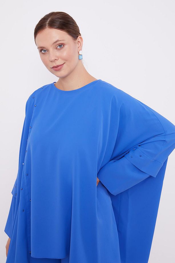 Saks Taş İşlemeli Tunik Takım - 4