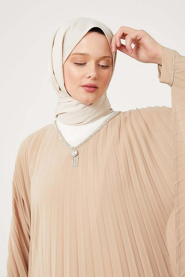 Camel Yarasa Kol Elbise - 2
