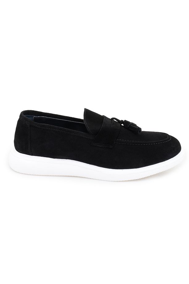 Ames Siyah Erkek Süet Deri Loafer - 2