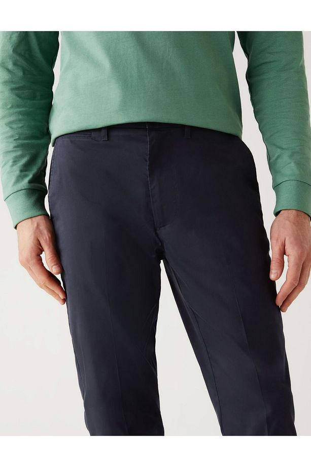 Regular Fit Hafif Dokulu Chino Pantolon - 3
