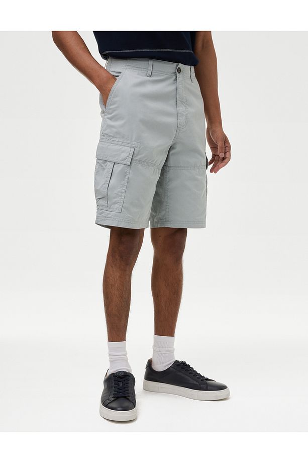 Saf Pamuklu Regular Fit Kargo Şort - 3