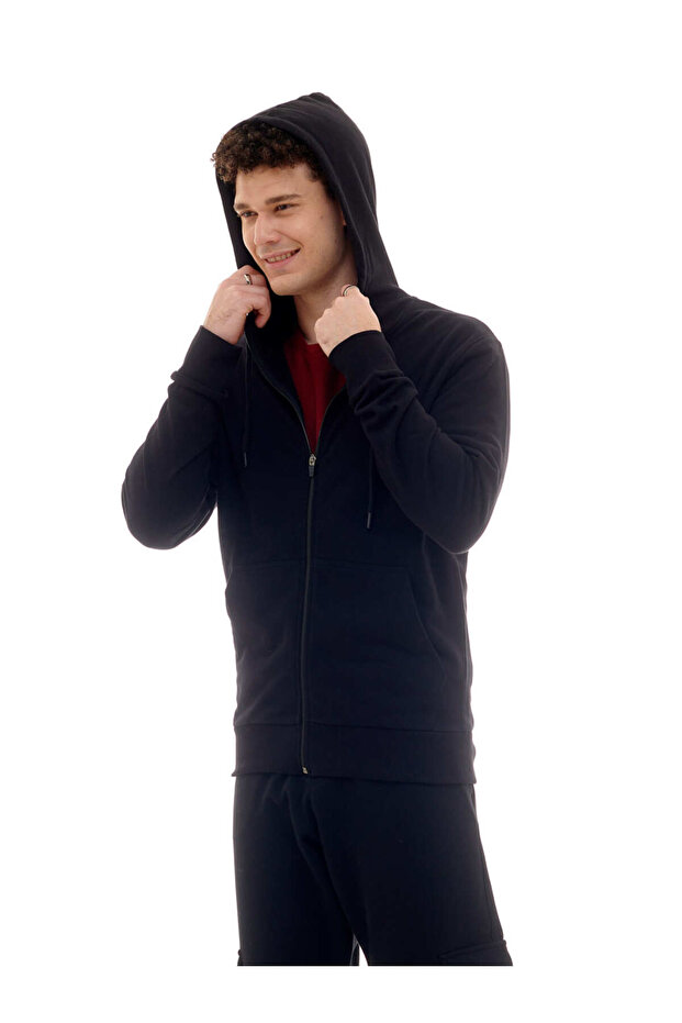 Men's Basic Zippered Sweatshirt E221235 - 4