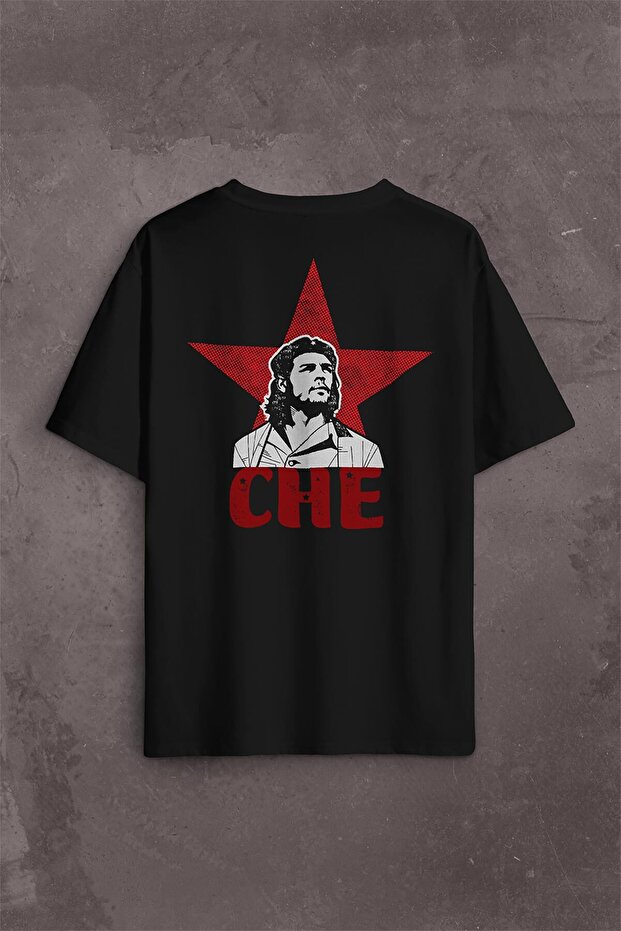 Ernosto Che Guevara Red Star Red Star Back Front Printed Oversize T-Shirt Unisex T-Shirt