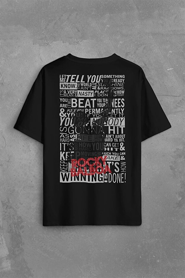 Rambo Rocky Balboa 1 2 3 4 5 Sylvester Stallone Back Front Printed Oversize T-Shirt Unisex T-shirt
