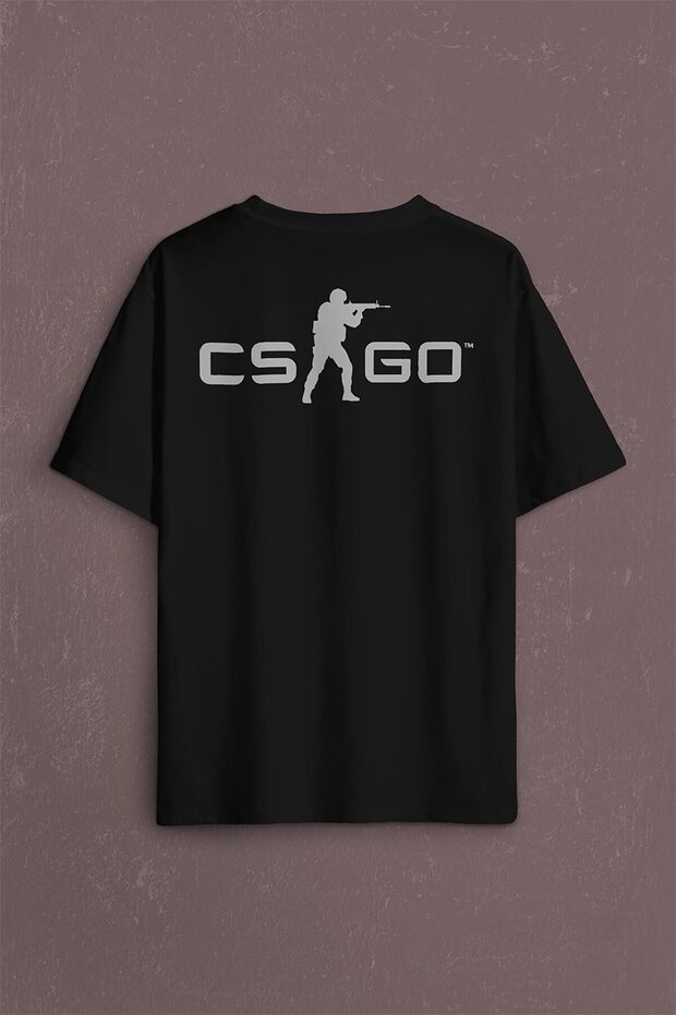 Cs Go Csgo Counter Strike Global Offensıve Sırt Ön Baskılı Oversize Tişört Unisex T-shirt - 2