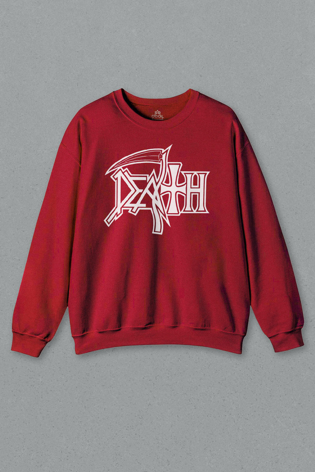 Red Sweatshirt Death Life Will Never Last Metal Rock Music Printed Sweatshirt