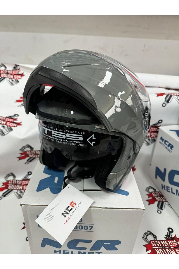 NOS MOTOR NCR Çene Açılır Kask (NARDO GRİ)  (ECE BELGELİ) - 3