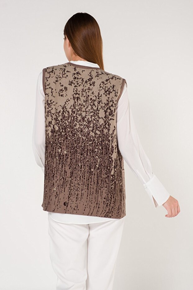 المنك منقوشة سترة منقوشة - 4