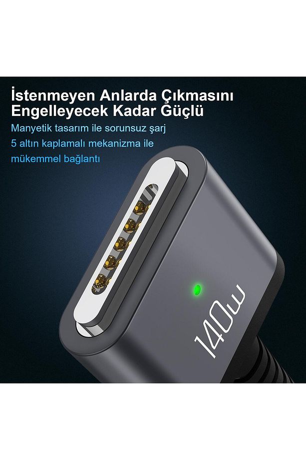 140w Type-c To Magsafe 3 Macbook Pro Ve Macbook Air 13″ 14″ 16″ M1 M2 Uyumlu Manyetik Örgülü Şar - 7