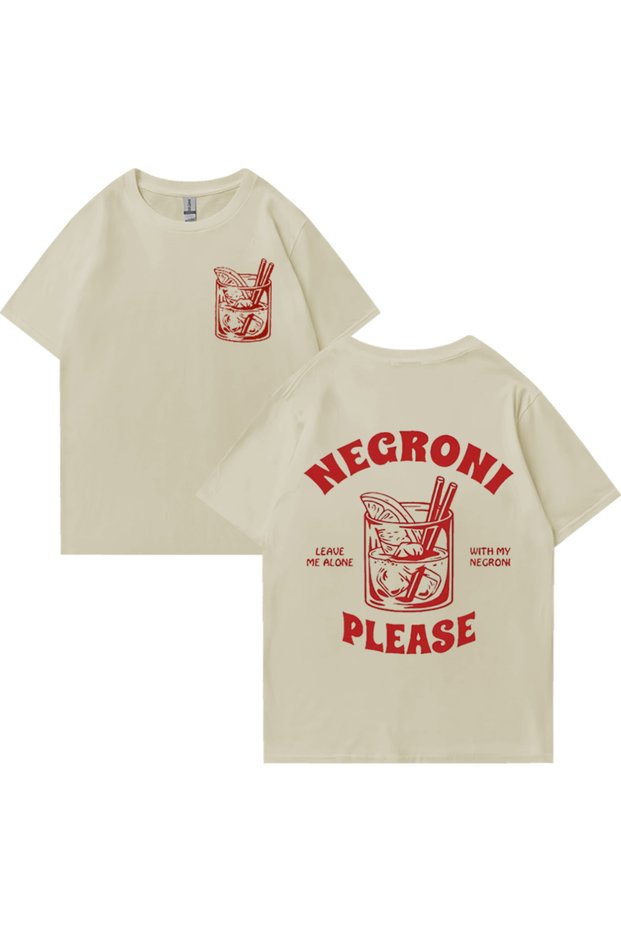 Negroni Please Graphic t Shirt Men Women Funny Cocktail Meme Tee Boy High Quality Summer