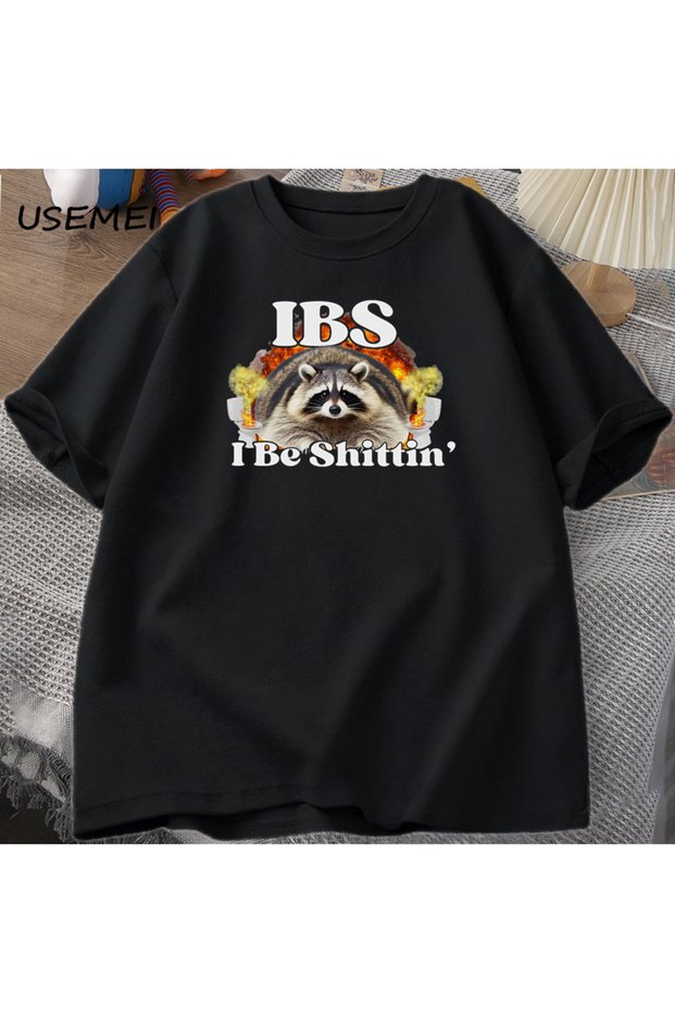 Ibs I'M Shittin Raccoon t Shirt Men Abdominal Pain Survivor T-Shirt Men's Short Sleeve T-Shirts