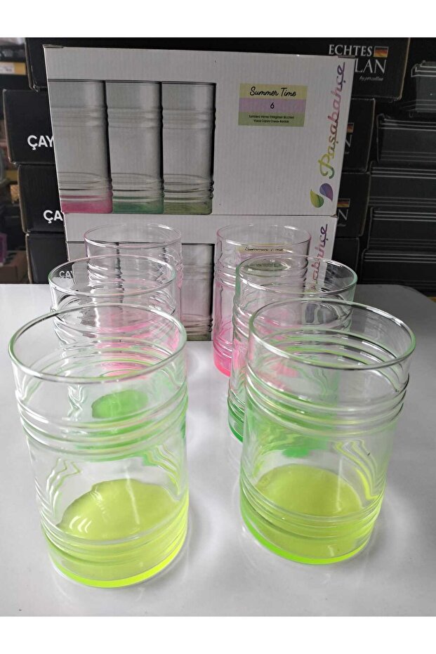 Set of 6 Colorful 490 ml Soft Drink Glasses