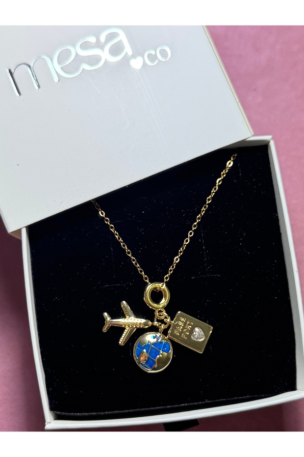 Charmlı Manifest Çelik Kolye - 1