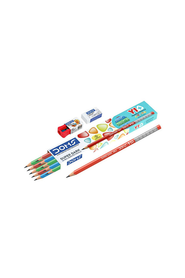 مجموعة أقلام رصاص مثلثة من Y1+Super Dark Graphite مكونة من 10 قطع