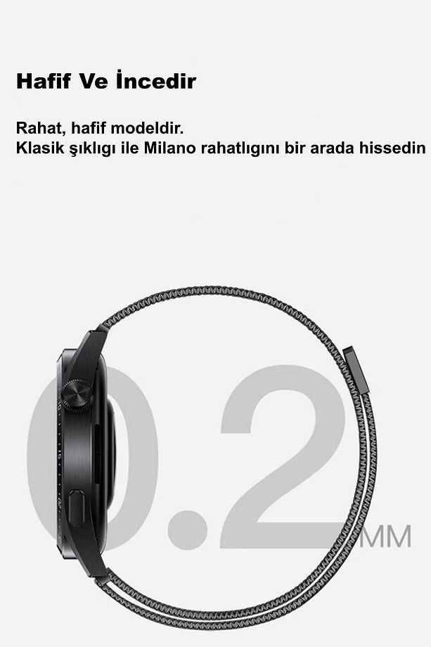 Huawei Watch Gt5 Gt4 Gt3 Gt2 Gt2e - Gt5 Pro Gt3 Pro Gt2 Pro (46MM) Metal Çelik Milano Hasır Kordon - 4