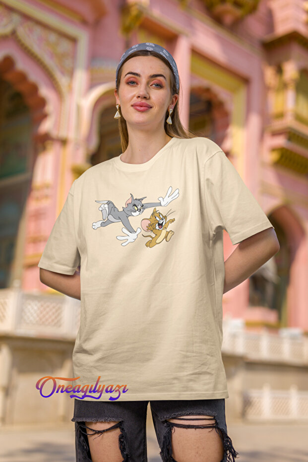 Tom and Jerry Printed Oversize T-Shirt