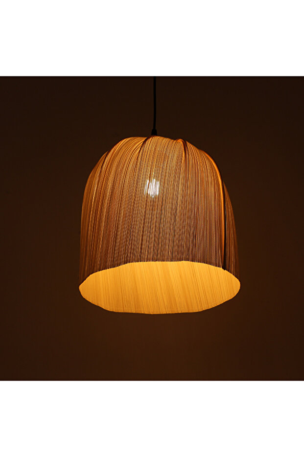 Meltem 32x32 cm Bambu Orta Boy Sarkıt Lamba - 5