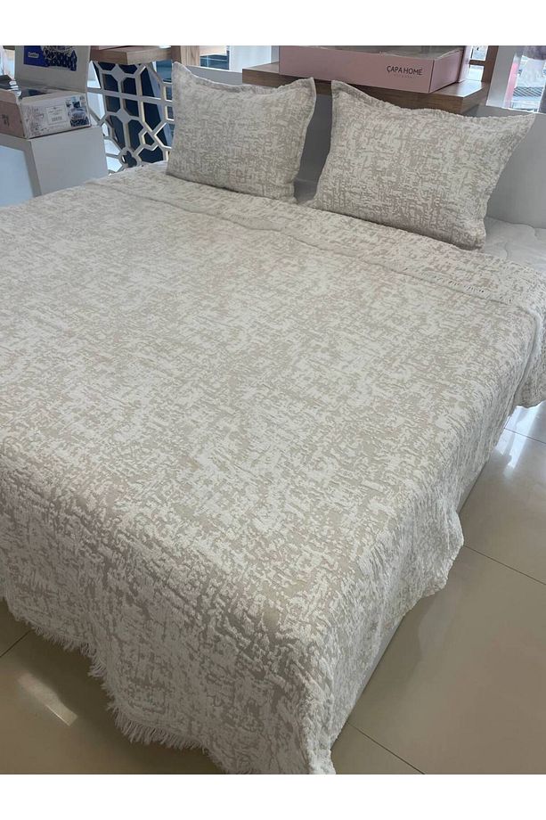 Soft Saçaklı Çift  Kişilik Battaniye & Yatak Örtüsü Takımı - 5