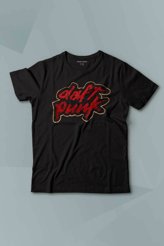 Short Sleeve Kids T-Shirt Daft Punk Logo Homework Album Music Black Printed T-Shirt