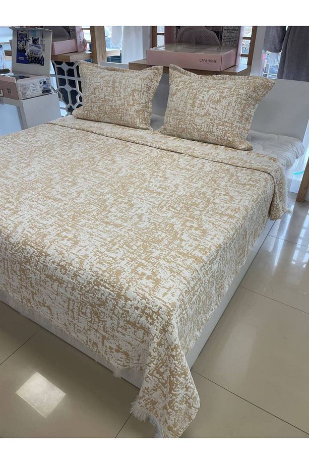 Soft Saçaklı Çift  Kişilik Battaniye & Yatak Örtüsü Takımı - 4