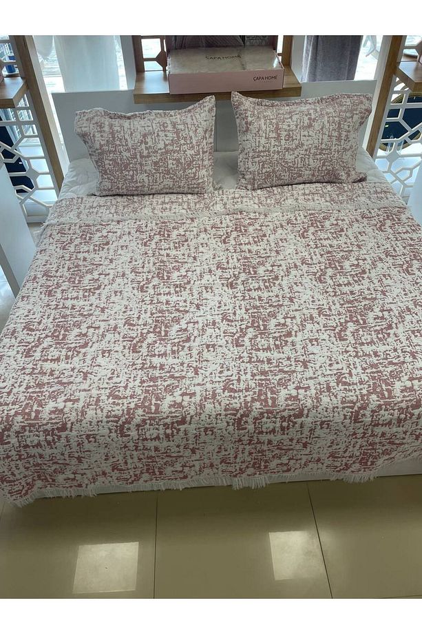 Soft Saçaklı Çift  Kişilik Battaniye Yatak Örtüsü Takımı - 6