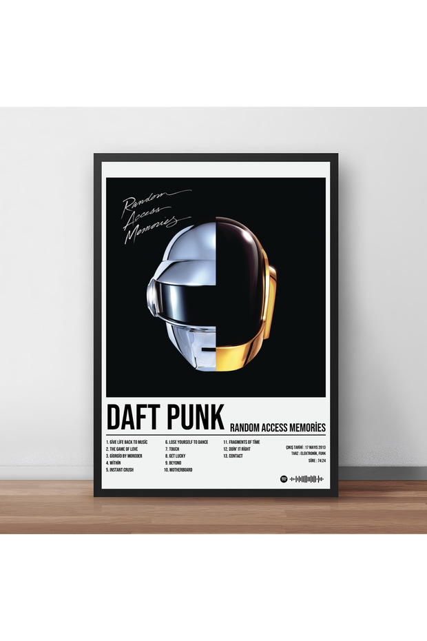 Daft Punk - Random Access Memories Albüm Spotify Çerçeveli Poster Tablo - 1