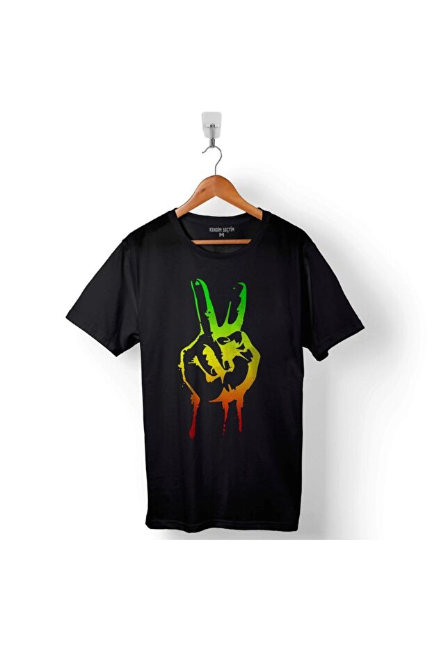 تي شيرت Reggae Freedom Sign Rasta II Tımeline للرجال