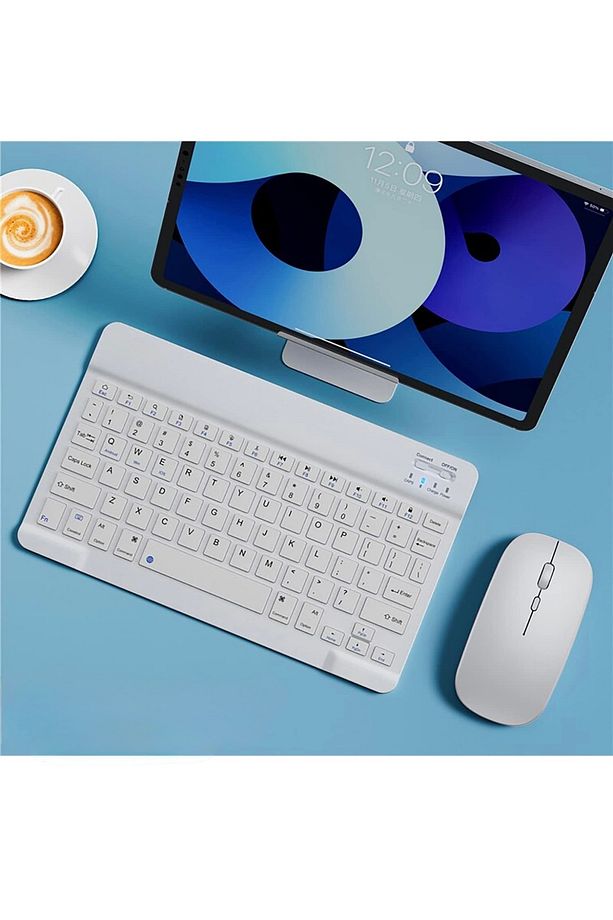Tablet ve Telefonlar için Bluetooth Klavye ve Mouse Set Slim İnce - 1