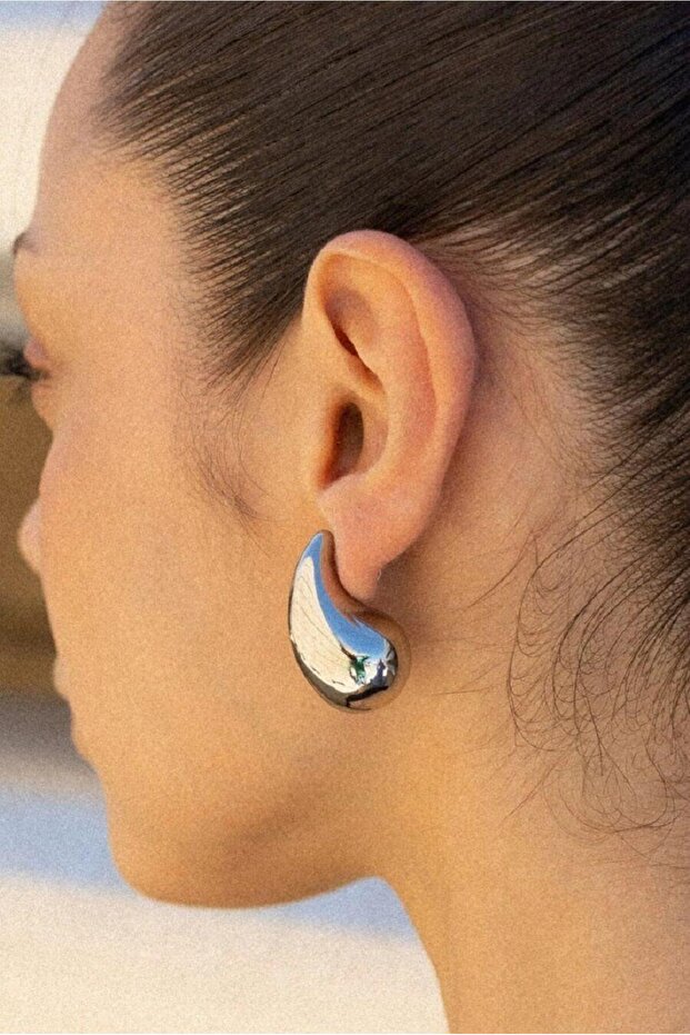 Silver Color Steel Drop Earrings