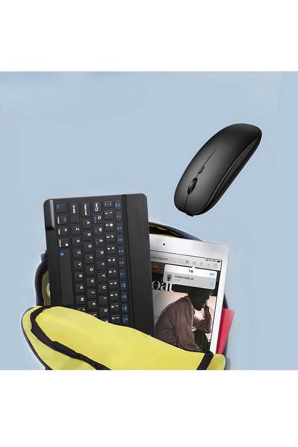 Tablet ve Telefonlar için Bluetooth Klavye ve Mouse Set Slim İnce - 8