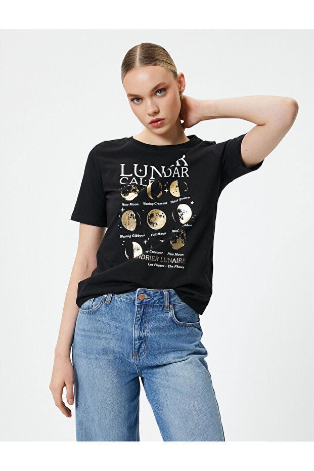 Printed T-Shirt Crew Neck Short Sleeve Cotton