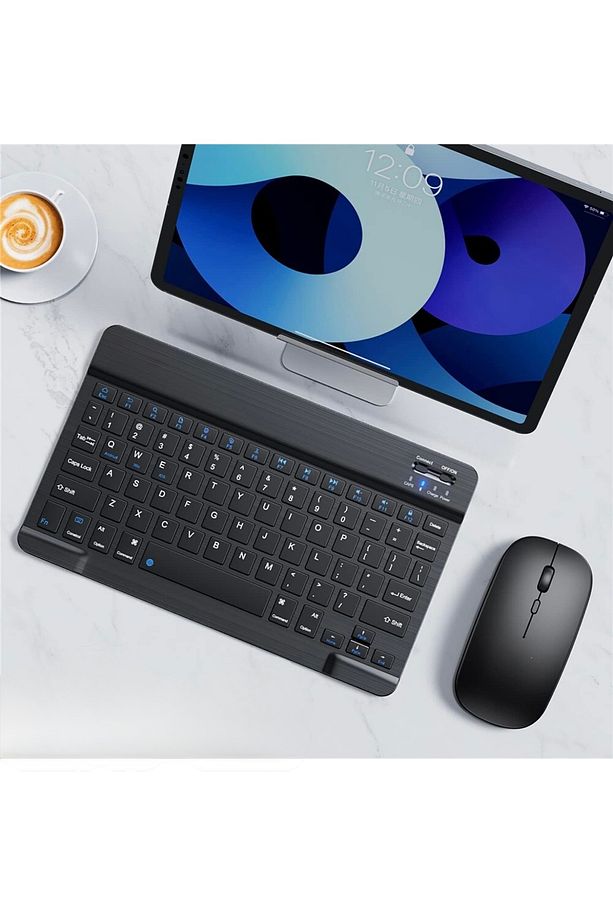 Tablet ve Telefonlar için Bluetooth Klavye ve Mouse Set Slim İnce - 4