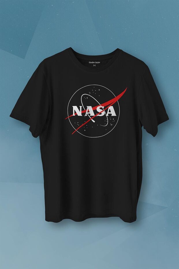 NASA Logo Black Red Space Cosmos Printed T-Shirt Unisex T-shirt