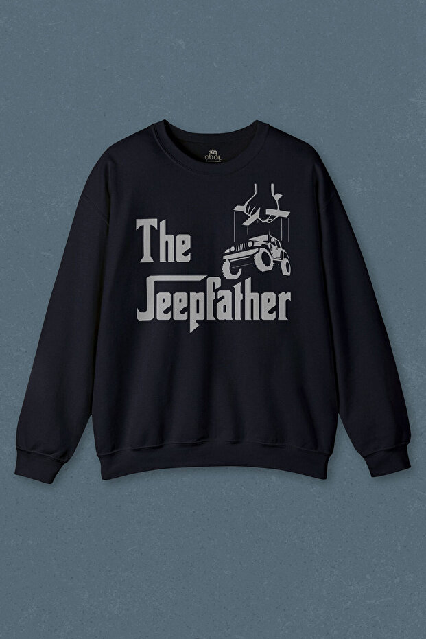 Navy Blue Sweatshirt The Jeepfather Godfather Off Road Jeep Cip Printed Unisex Sweat