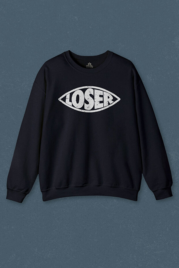 Navy Blue Sweatshirt Loser The Midnight Club Series Printed Unisex Sweat