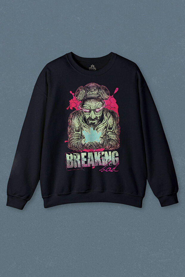 سويت شيرت أزرق داكن مطبوع للجنسين من Breaking Bad Walter White Heisenberg Br 35