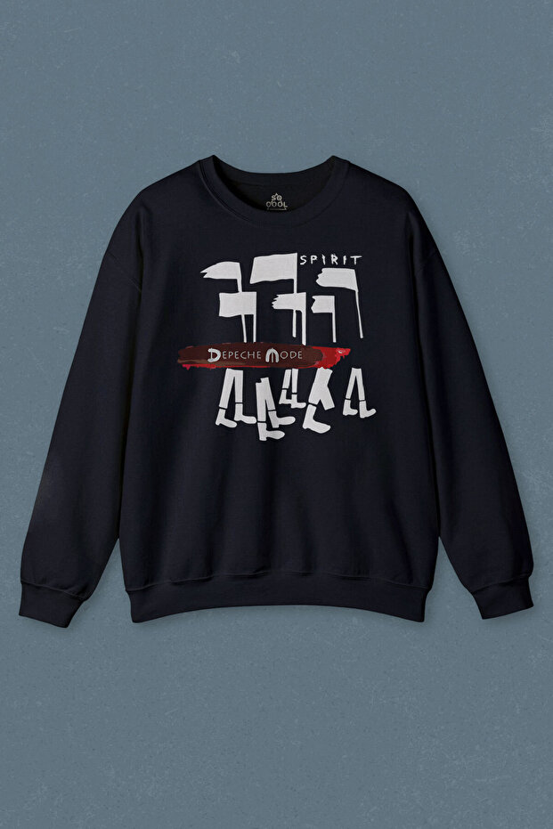 سويت شيرت أزرق داكن من نوع Depeche Mode Spirit New Wave Gray Charcoal مطبوع للجنسين