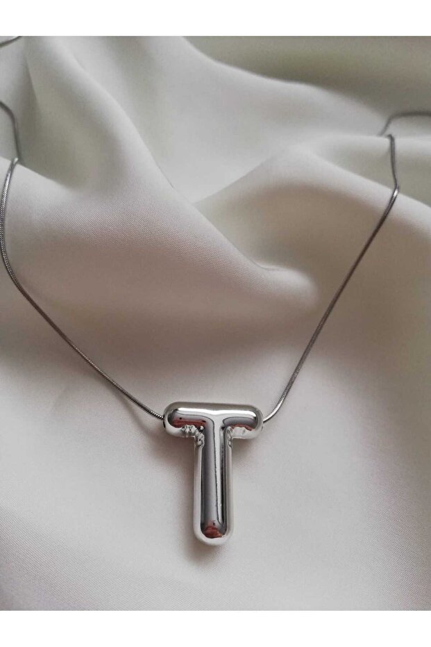 New Balloon Letter Necklace with Silver Steel Chain