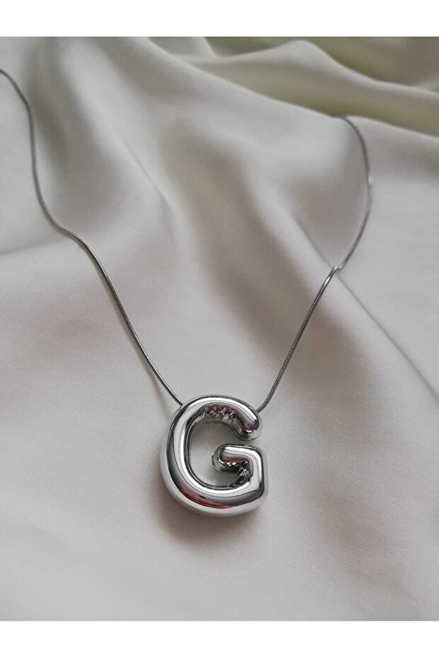 New Balloon Letter Necklace with Silver Steel Chain