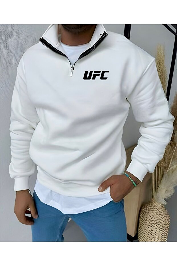 سويت شيرت شتوي UFC كبير الحجم - نصف سحاب