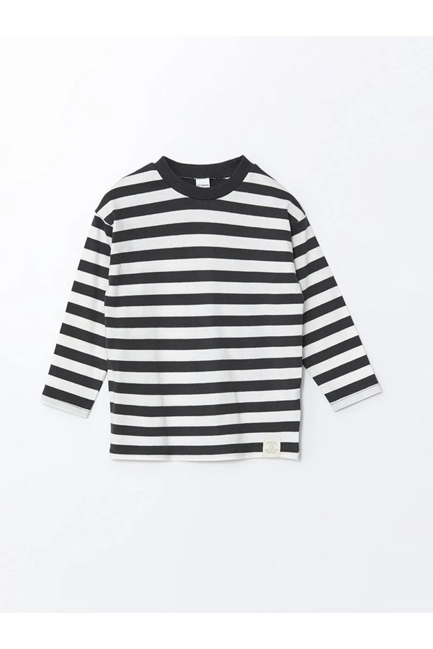 Lcw Kids Anthracite Crew Neck Striped Baby Boy T-Shirt Imrex Global